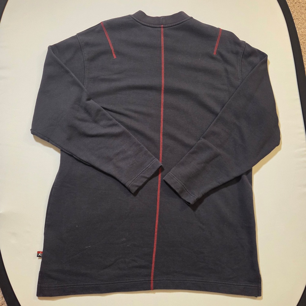 Jordan Mens Black Crewneck Sweatshirt Red Contrast Stitch Jumpman XL Long Sleeve - Picture 10 of 11